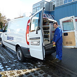 our well-equipped service vehicle our two well-equipped service vehicle